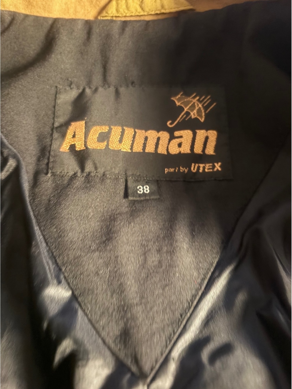 Acuman Men's Classic Black Trench Coat Size 38